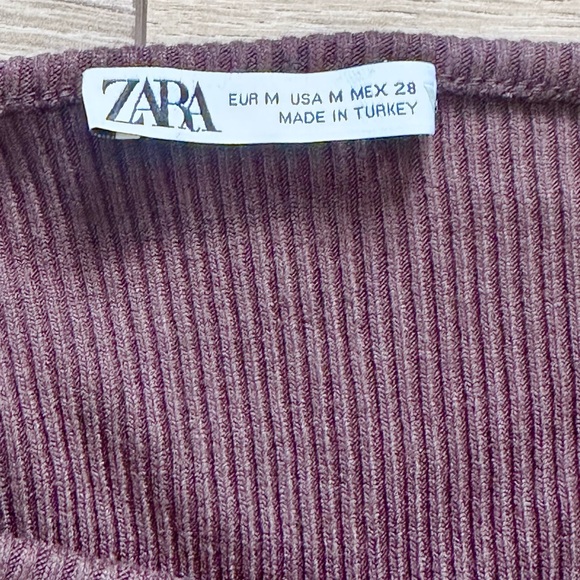Zara Ribbed Long Sleeve Crop Top - Picture 9 of 13